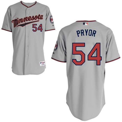 Stephen Pryor #54 Youth Baseball Jersey-Minnesota Twins Authentic 2014 ALL Star Road Gray Cool Base MLB Jersey